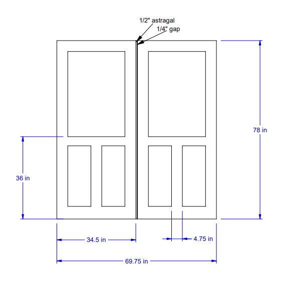 McWhorter Custom Double Door 69.75