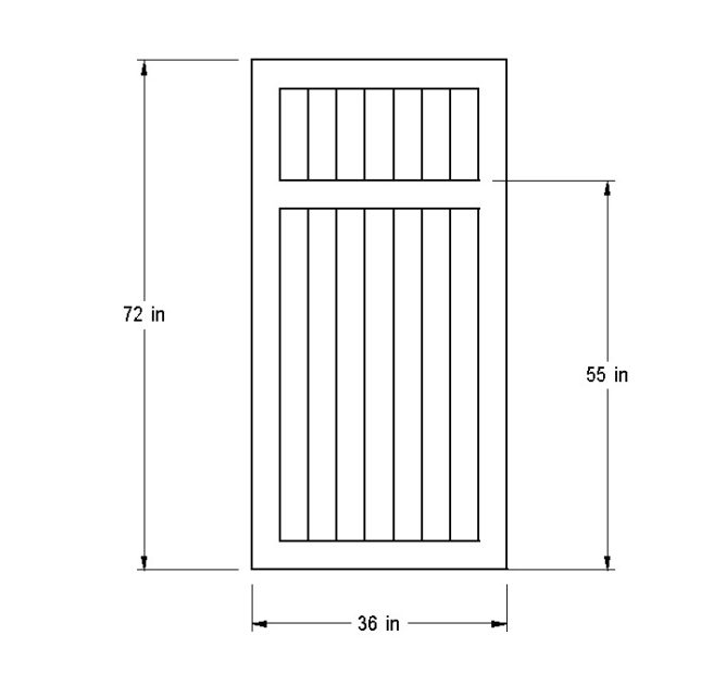 Lehning Custom Gate, 2" x 36" x 72"