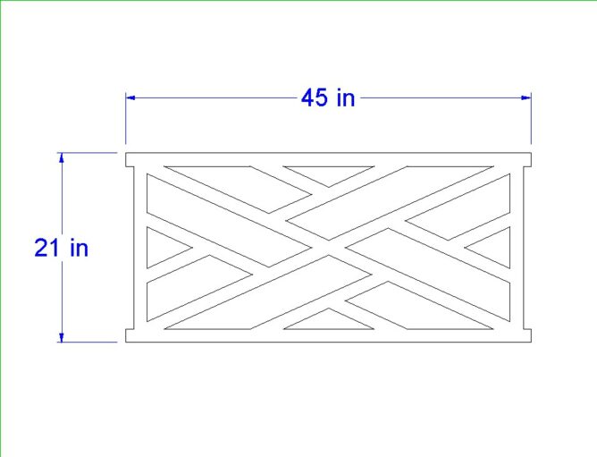 Norkeliunas Custom Chippendale Panel 1.25" x 21" x 45", Milled to Fit Timbertech Railings