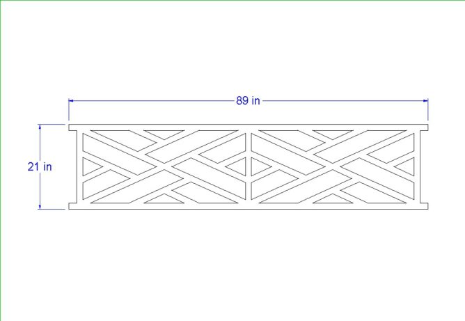 Norkeliunas Custom Chippendale Panel 1.25" x 21" x 89", Milled to Fit Timbertech Railings