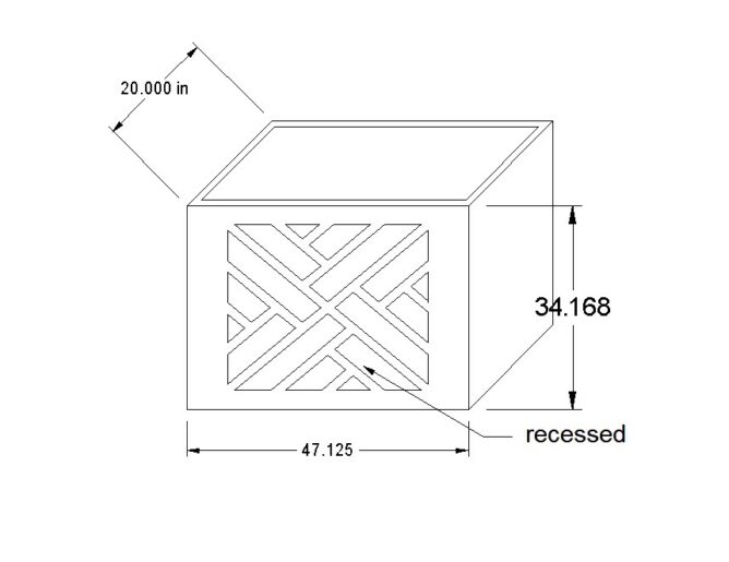 Sugarek Custom Chippendale Planter, 47.125" x 20" x 34.168"