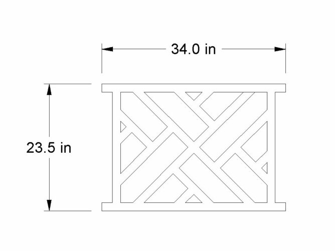 Percival Custom Chippendale Panel, 1.25" x 23.5" x 34", Milled to Fit Timbertech Railings