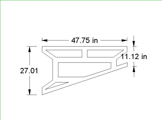Brandon Custom Triangular Panel, 1.25" x 27.01" x 47.75", Milled for Timbertech
